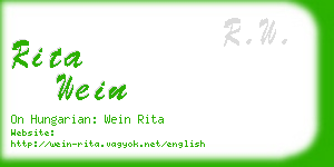 rita wein business card